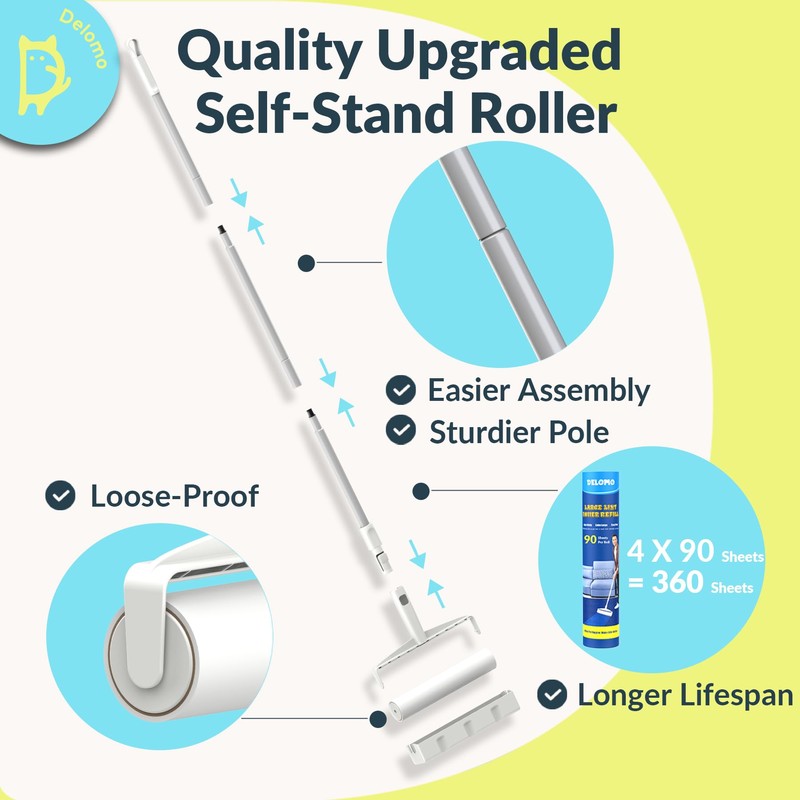 Lint Roller Refills (6 Pack, 540 Sheets) – DELOMO 9.45
