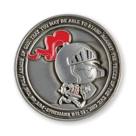 Armor of God Bible Coin for Kids, Religious Memory Verse Coins for Children's Church & Youth Groups, Motivational Sunday School Gifts for Kids, Inspirational Scripture Coin
