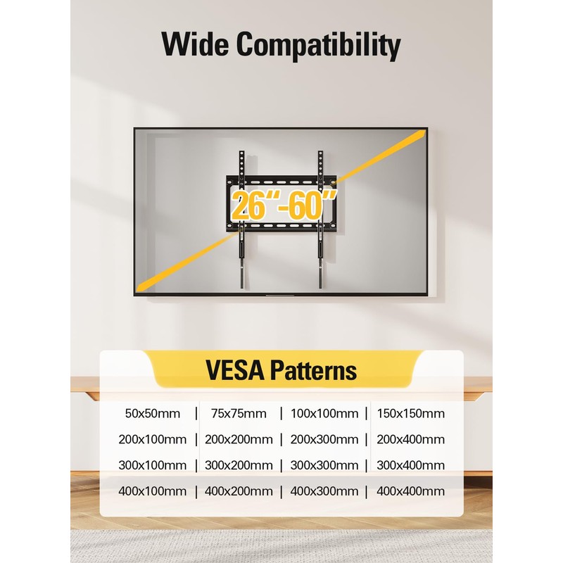 Mounting Dream TV Mount Fixed for Most 26-60 Inch LED,