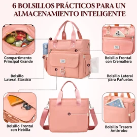 Nasjac Bolsa De Almuerzo Para Mujer Y Hombre, Lonchera TéRmica Con Cubiertos Reutilizables, Bolsa Loncheras Gran Capacidad A Prueba De Fugas, Mantiene Caliente O FríA, Para Trabajo Escolar Picnic