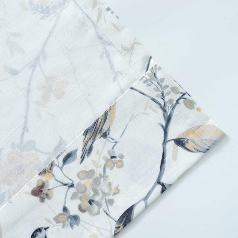 VOGOL Gray Birds Valance for Kitchen Windows Floral Print Window