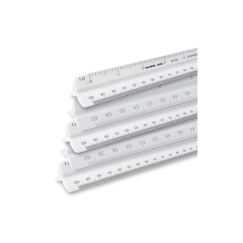 5 Pack - Pacific Arc Engineering Economy Scale Ruler,Divided by:10,