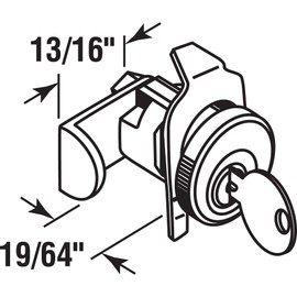 Prime-Line S 4137 Mailbox Lock – Replacement, Multipurpose Mailbox Lock for Several Brands – ILCO 1003M Keyway, Opens Counter-Clockwise with 90º Rotation, Nickel Finish (1 Set)