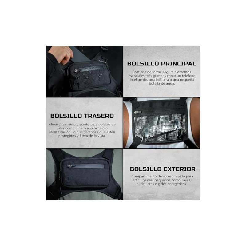 Bolsa de Pecho para Deportes, Deportiva Chaleco para Correr, Bolsa