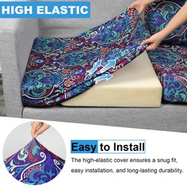 pickyNproud 8Pcs Patio Cushion Covers Stretch Outdoor Couch Cushions Slipcovers Replacement Washable Furniture Protector with Elastic Bottom Sofa Chair Seat Cover