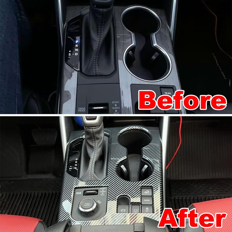 ruihe Carbon Fiber Color Gear Shift Knob, Console Panel Trim,