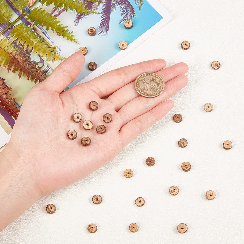 OLYCRAFT 428 pieces Coconut Shell Beads 8mm Natural Coconut Shell