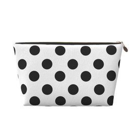 Polka Dot Black White Travel Toiletry Bag for Women and Men, Water-Resistant Purse Zipper Makeup Cosmetic Pouch Bag Travel Organizer Wash Bag for Accessories,Toiletries