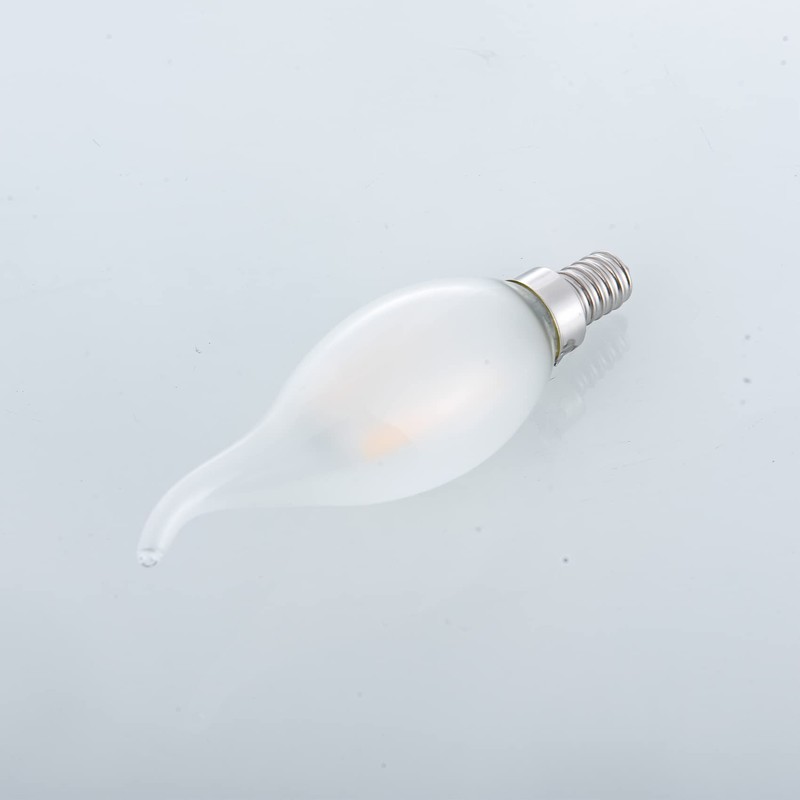 Frosted LED Candelabra Bulbs 60 Watt Flame Tip Chandelier Light