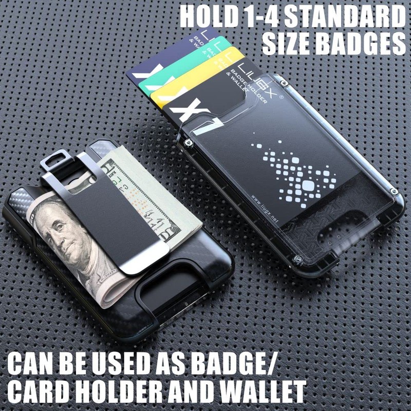 LIUGX Badge Holder, ID Card Holder with Metal Clip -