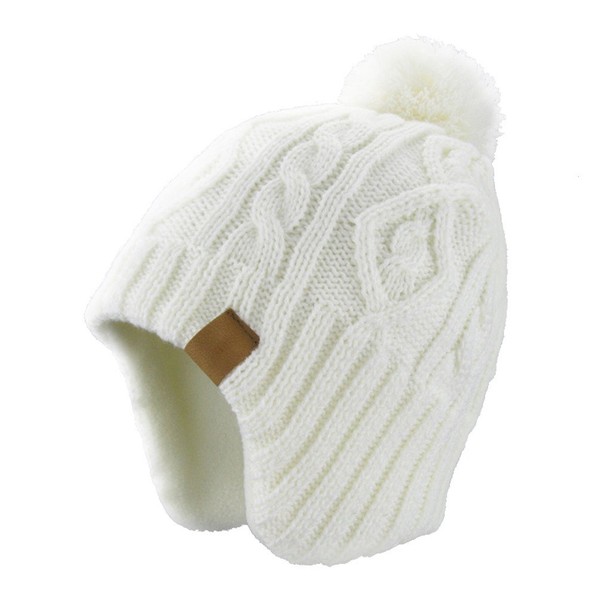 LittleSpring Knit Hat with Pom Pom, Cold Prevention, Windproof, Warm