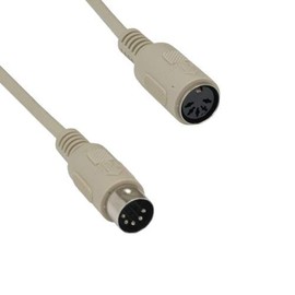 KENTEK 25 Feet FT DIN5 5 Pin at Keyboard Extension Cable Cord 28 AWG Molded Male to Female M/F for Legacy PC