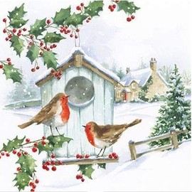 Pack of 6 Paper House Charity Christmas Cards (PH-CHPT0018) - Home Sweet Home - Sold in Aid of Age UK, British Heart Foundation, Greenfingers Charity, National Autistic Society, NSPCC and Tenovus