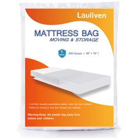 4 Mil Mattress Bag for Moving and Storage, Queen Mattress Storage Bag, Plastic Heavy Duty Mattress Bags for Long -Term Storage and Disposal, Mattress Furniture Cover, 1 Pack