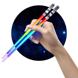 Star Wars Lightsaber Chopsticks - Mini LED Lightsaber, 8 Modes, 1 Pair, Frost Tip