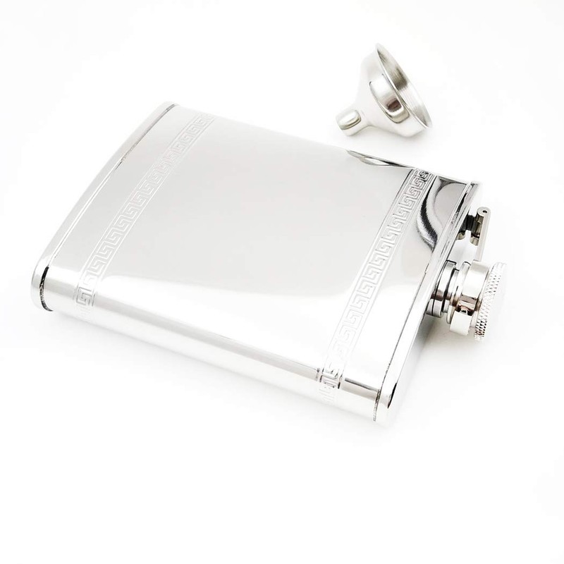 iSavage 6oz Hip Flask with Engraving Decoration with a Funnel