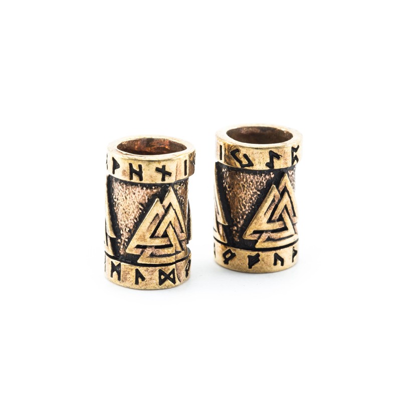 WINDALF Vikings Hair & Beard Pearl Valknut 15 mm Wotans