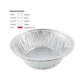 CASI HOME Disposable Aluminum 5 3/4" Extra Deep Pot Pie Pans – #2400 Heavy-Duty Meat Pie Baking Tin, Single-Use Foil, Oven & Freezer Safe, Ideal for Baking, Meal Prep, Catering, Takeout (25 Pack)