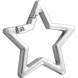 Silver Star Shaped Stainless Steel Keyring Clip Carabiner Hook Holder Carabiner Clip Key Holder Carabiner Clip Key Ring Carabiner for Keys and Wallet