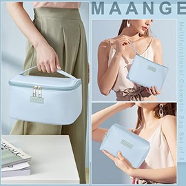 Cosmetiqueras para Maquillaje 3Pcs Porttil Impermeable Bolsa de maquillaje Viaje Multifuncional Grande Organizador Estuche Maquillaje-Azul            