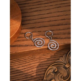 HAQUIL Vintage Spiral Pendant Hoop Earrings, Women's Drop Shape Oval Hoop Earring Jewelry for Women