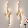 Sovinzert Battery Operated Wall Sconce Set of 2,Gold Wall Sconces