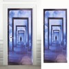 2PCS 3D Door Sticker Self Adhesive Scratch Resistant Waterproof 38.5x200cm