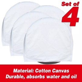 LAUCO Canvas Wheel Tire Covers Set of 4 Suitable for 27.5 inch Diameter Tire