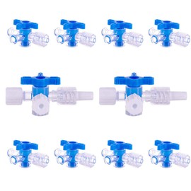 MEETOOT 10pcs Disposable Medical Three Way Valve 3-Way Stopcocks with Aseptic Cock for School Projects, Hobbies DIY Experimental Research Projects