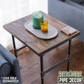 Pipe-Decor.com RESTORE Trail Brown Solid Wood End Tabletop