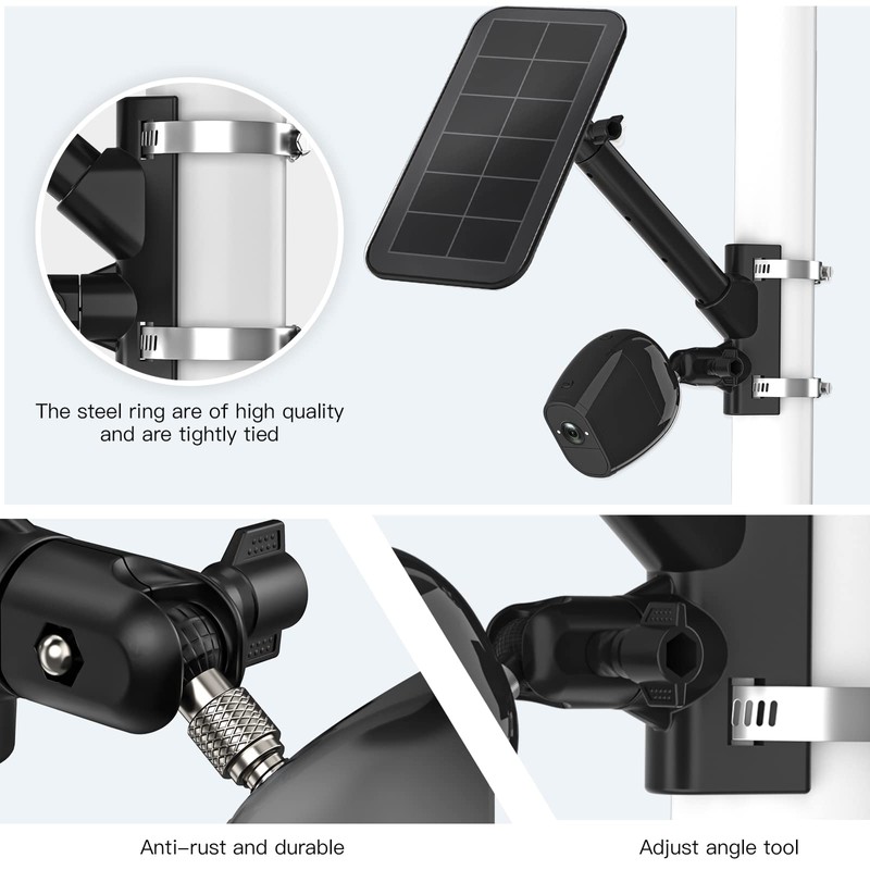 HOLACA 2-in-1 Mast Mount for Solar Panel, Eufycam 2c/2c Pro,
