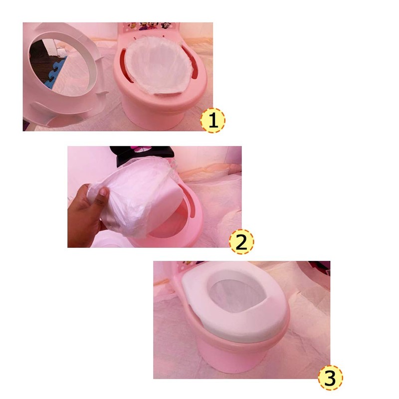 100Pack Potty Chair Liners with Drawstring,Toilet Seat Potty Bags Cleaning