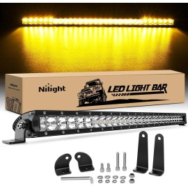 Nilight 31 Inch Amber Single Row Led Light Bar Super Slim 150W Combo Light Bars
