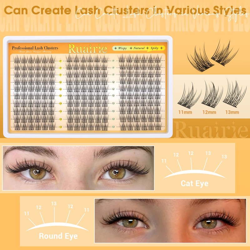 Natural Lash Clusters Manga Cluster Eyelash Extensions 180PCS Wispy Eyelash