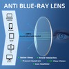TOVEEN Half Lens Reading Glasses Blue Light Blocking, Half Moon