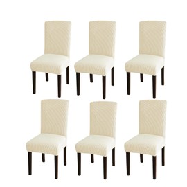 Yostyle Fundas para Sillas de Comedor 6 Piezas,Cubre Sillas de Elástica Forros para Sillas Removibles Y Lavables,Fundas para Sillas Parsons,para el Hogar, Restaurante,Ceremonia,Banquete