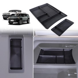 for Hummer EV Accessories Lower Console Organizer Armrest Tray Set SUV Pickup ABS Center Consoles Storage Box Tray and Armrest Organizer Compatible with Hummer EV 2023-2025