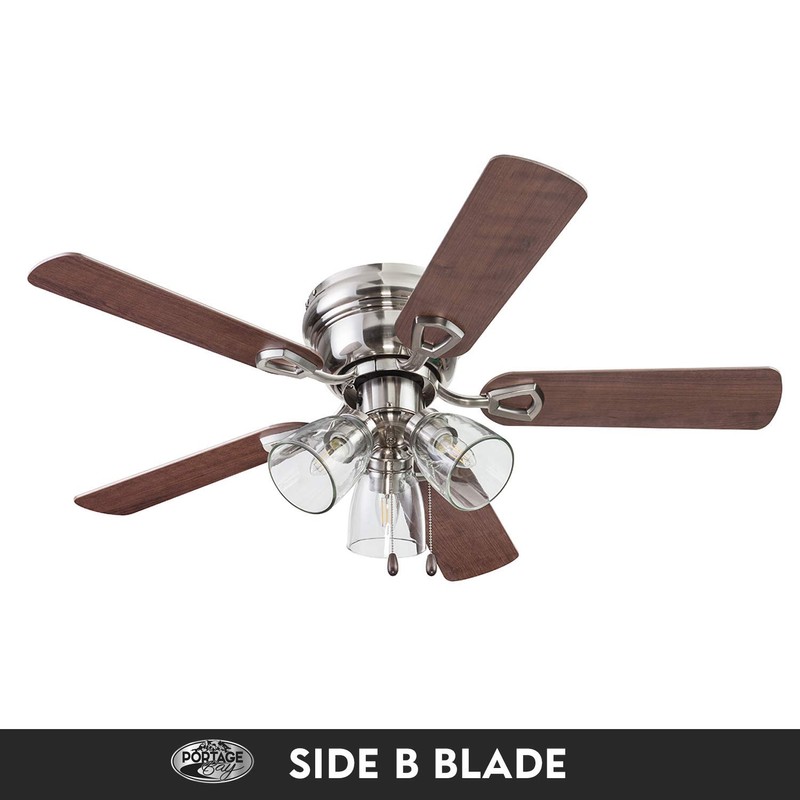 Portage Bay 51437 Renton Ceiling Fan, 42, Brushed Nickel