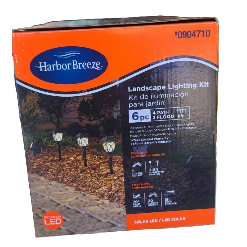 Harbor Breeze 15-Lumen Black Solar LED Outdoor Path Light Kit