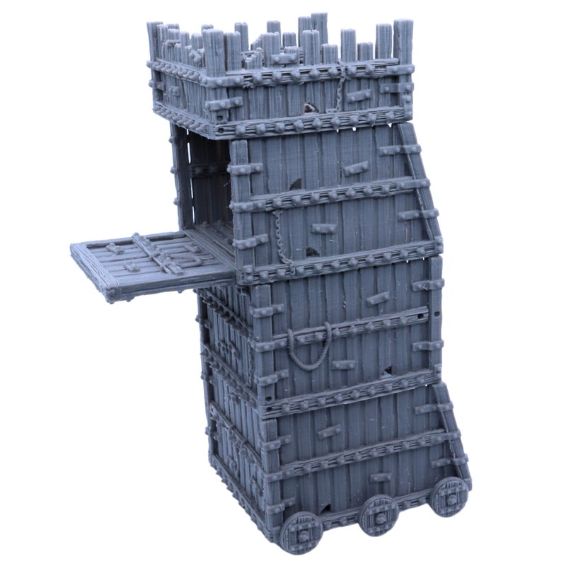 Siege Tower Medieval Battle Scatter Terrain Fantasy Historical Miniatures, Wargames