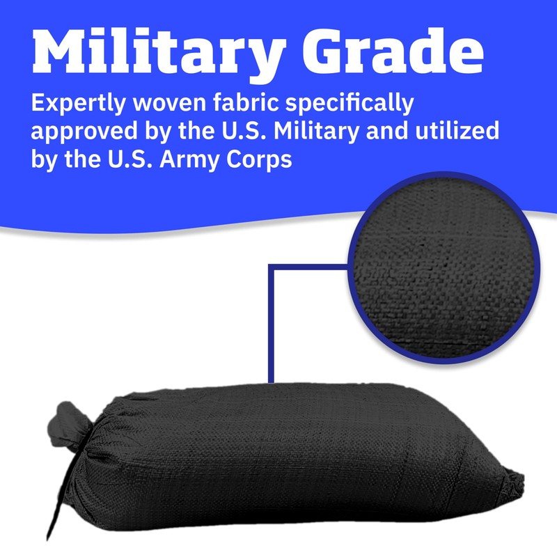 DURASACK Heavy Duty Sand Bags with Tie Strings Empty Woven
