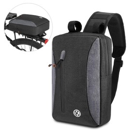 Lixada 2-in-1 Bicycle Trunk Bag Casual Chest Sling Pack Bag Cycling Bike Rear Rack Carrier Bag Pannier Waterproof Multi-Functional Bike Accessories Handbag Shoulder Bag Black&Grey&Red