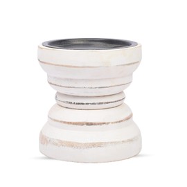 BHAVATU Farmhouse Rustic Wood Candle Holder, Holder for Special Ocassion, Home Décor, Ideal Gifts, Wedding, Parties Decorations, Candle Stick Holders (4" X 4" X 4" Inches)