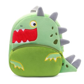 Risipu Toddler Backpack | Cute Cartoon Plush Animal | baby girl gift bag 2-4 Years | Soft Lightweight Mini School Bag | Preschool Gift for Boys Girls (Green - Dinosaur)