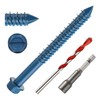 1/4" x 3" Concrete Screws, 50 PCS Blue Hex Washer