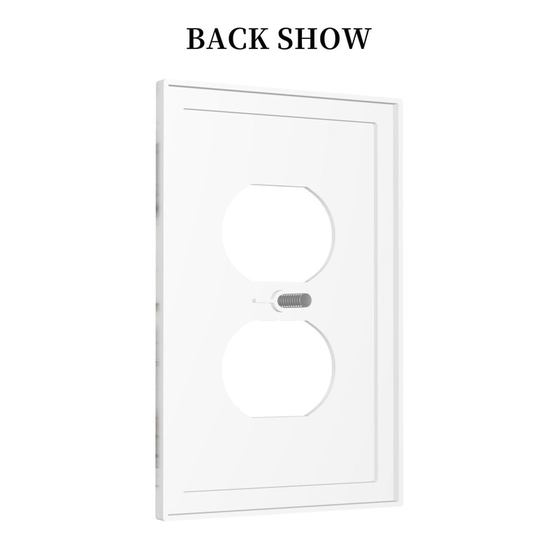 Ukutarly Gray White Marble Outlet Covers Decorative Electrical Wall Plate