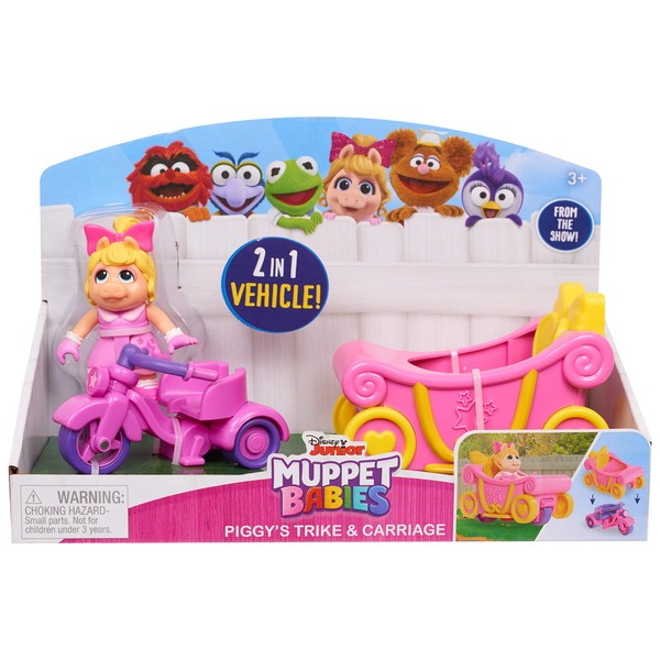 Muppets 14432 Babies Piggy N Trike N Carriage, Multicolor