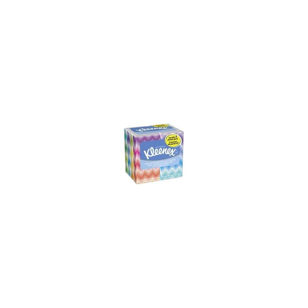 Professional Kleenex Facial Pocket 3-Ply Tissue - 10 Sheets per Pack / 8 Packs [Set of 2]