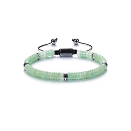JSDDE Healing Crystals Bracelet Adjustable Natural Green Aventurine Crystal Stone Bracelets for Men and Women
