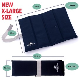 Outdoor World Folding Sit Mat – Thermally Insulated Waterproof Portable Seat Pad – Lightweight Padded Camping, Hiking, Festival & Outdoor Cushion – Compact Foldable Design, Easy Clean (Navy X-Large)